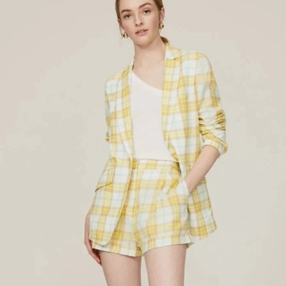 rag & bone Margot Plaid Blazer – Yellow Plaid – Size 6 – NWT